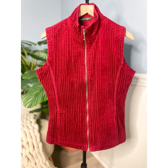 ⭐️ 3/$20 Woolrich Corduroy Vest Small Red Zip Up Ribbed Casual Outdoor Gorpcore - Picture 3 of 10